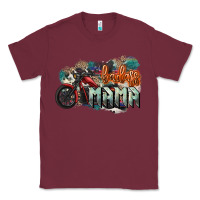 Burgundy Badass mama motorcycle mother's day Classic Tee - HowdyJamesFarm