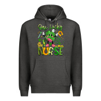 Charcoal Heather one lucky nurse Premium Hoodie - Artiststas