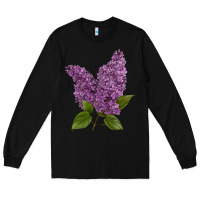 Black Purple Lilac Flower Long Sleeve Tee - LillyAllenDesigns