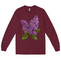 Burgundy Purple Lilac Flower Long Sleeve Tee - LillyAllenDesigns