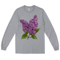 Heather Grey Purple Lilac Flower Long Sleeve Tee - LillyAllenDesigns