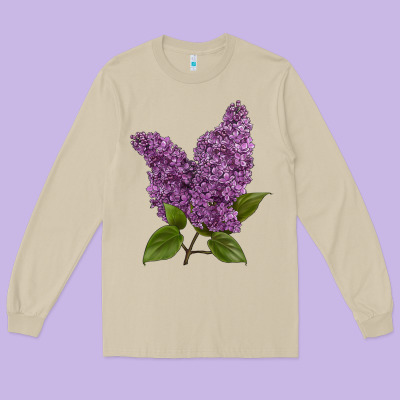 Purple Lilac Flower Long Sleeve Tee Designed By Lillyallendesigns