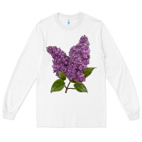White Purple Lilac Flower Long Sleeve Tee - LillyAllenDesigns
