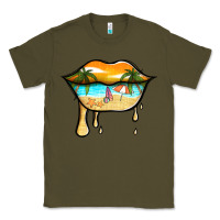 Army Green beach lips Classic Tee - Jasminsmagicworld