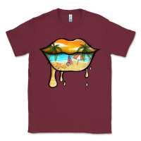 Burgundy beach lips Classic Tee - Jasminsmagicworld