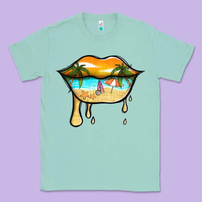 Beach Lips Classic Tee Designed By Jasminsmagicworld