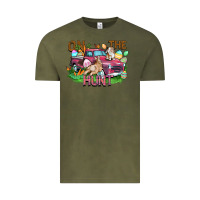 Vintage Olive on the hunt truck Vintage Tee - FaDigitalArtStudio