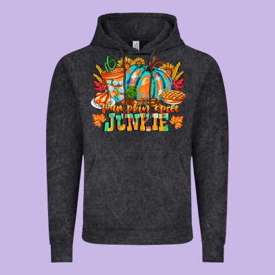 Pumpkin Spice Junkie Vintage Hoodie Designed By Cowhidedigitalart