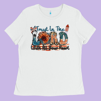 Trust In The Lord With All Your Heart Ladies Tee Designed By Fadigitalartstudio