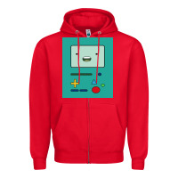 Red adventure time game bmo cover funny Zipper Hoodie - baoMotion