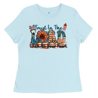 Baby Blue Trust in the lord with all your heart Ladies Tee - FaDigitalArtStudio