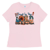 Bubblegum Pink Trust in the lord with all your heart Ladies Tee - FaDigitalArtStudio