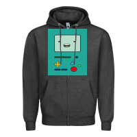 Charcoal Heather adventure time game bmo cover funny Zipper Hoodie - baoMotion