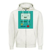 Oatmeal Heather adventure time game bmo cover funny Zipper Hoodie - baoMotion