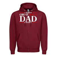 Burgundy great maga dad Zipper Hoodie - baoMotion