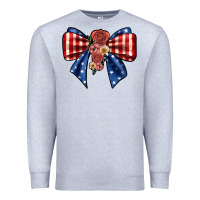 Heather Grey bow Premium Sweatshirt - JahusDesignShop