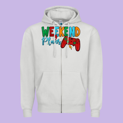 Weekend Plans Zipper Hoodie Designed By Jahusdesignshop