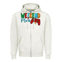 Oatmeal Heather weekend plans Zipper Hoodie - JahusDesignShop