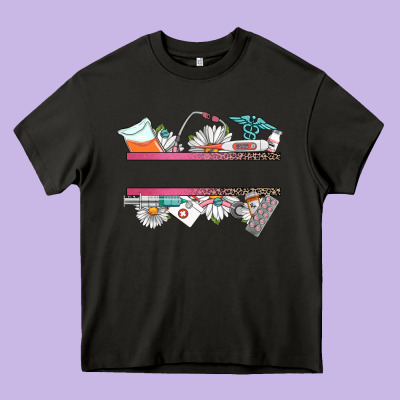 Custom Name Nurse Heavy Core Tee Designed By Cowgirlartshop