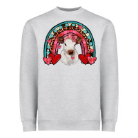 Heather Grey valentines heifer rainbow Heavyweight Sweatshirt - JahusDesignShop