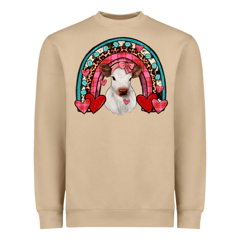 Valentines Heifer Rainbow Heavyweight Sweatshirt by JahusDesignShop | Teevron