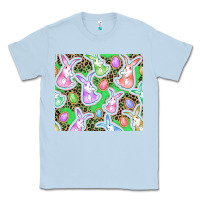 Dusty Blue Easter bunny and egg Classic Tee - CowGirlArtShop