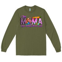 Army Green This Mama is chilling with her Long Sleeve Tee - CowhideDigitalArt