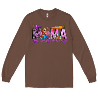 Chestnut This Mama is chilling with her Long Sleeve Tee - CowhideDigitalArt