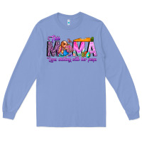 Colony Blue This Mama is chilling with her Long Sleeve Tee - CowhideDigitalArt