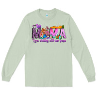 Matcha This Mama is chilling with her Long Sleeve Tee - CowhideDigitalArt