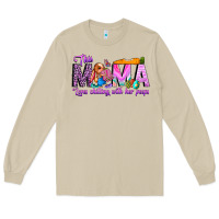 Mushroom This Mama is chilling with her Long Sleeve Tee - CowhideDigitalArt