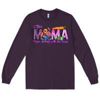 Plum This Mama is chilling with her Long Sleeve Tee - CowhideDigitalArt