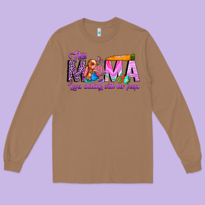 This Mama Is Chilling With Her Long Sleeve Tee Designed By Cowhidedigitalart