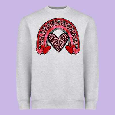 Valentines Heart Rainbow Heavyweight Sweatshirt Designed By Jahusdesignshop