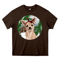 Chocolate Brown Chihuahua And Farm Heavy Core Tee - RanaPortraitStore