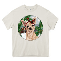 Cream Chihuahua And Farm Heavy Core Tee - RanaPortraitStore