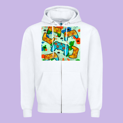 Gaming Controller Zipper Hoodie Designed By Jahusdesignshop