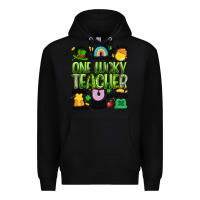 Black one lucky teacher lucky charm Premium Hoodie - Artiststas