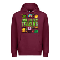 Burgundy one lucky teacher lucky charm Premium Hoodie - Artiststas