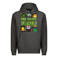 Charcoal Heather one lucky teacher lucky charm Premium Hoodie - Artiststas
