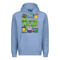 Colony Blue one lucky teacher lucky charm Premium Hoodie - Artiststas