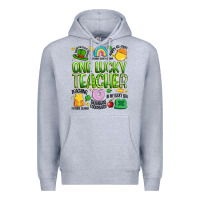Heather Grey one lucky teacher lucky charm Premium Hoodie - Artiststas