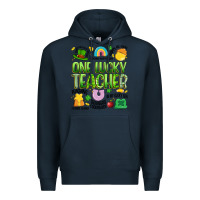 Navy one lucky teacher lucky charm Premium Hoodie - Artiststas