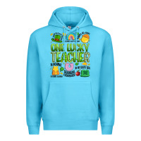 Ocean Blue one lucky teacher lucky charm Premium Hoodie - Artiststas
