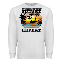 Oatmeal Heather sunrise sunburn sunset repeat Premium Sweatshirt - JahusDesignShop