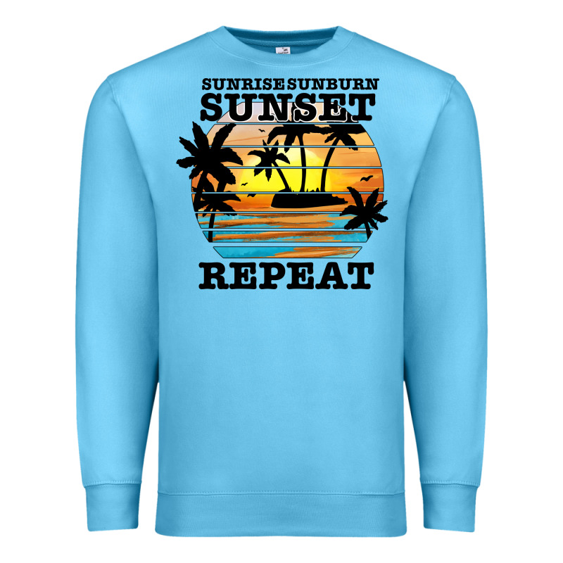 Sunrise Sunburn Sunset Repeat Premium Sweatshirt by JahusDesignShop | Teevron