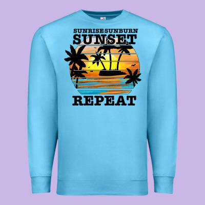 Sunrise Sunburn Sunset Repeat Premium Sweatshirt Designed By Jahusdesignshop