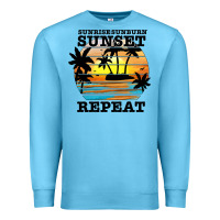 Ocean Blue sunrise sunburn sunset repeat Premium Sweatshirt - JahusDesignShop