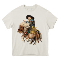Cream Midilli little Cowboy kid rodeo Heavy Core Tee - HowdyJamesFarm