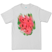 Dove Grey watermelon glitter watercolor brushstrokes patch Premium Tee - RanaPortraitStore